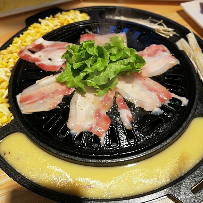 multi-roasting pan korean restaurant pan fried metal aluminum round bbq grill pan