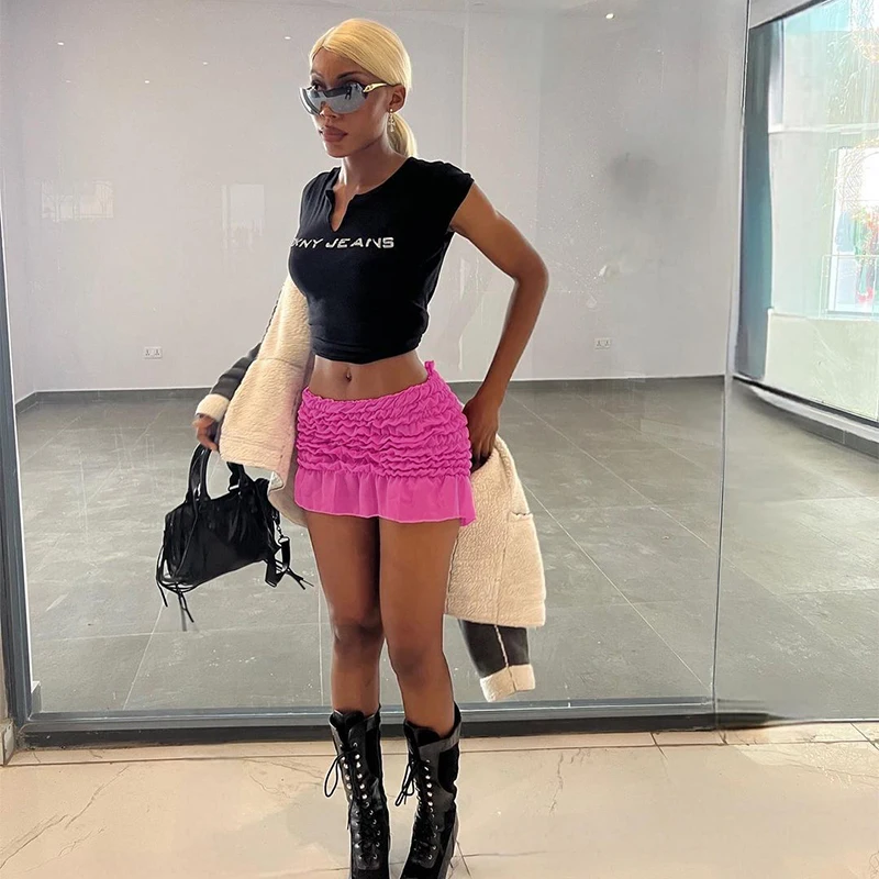 2023 Hrong Women Wholesale Hot Sale Special Design Fashion Candy Color Mini Skirt Skirts For Girls Womens Skirts