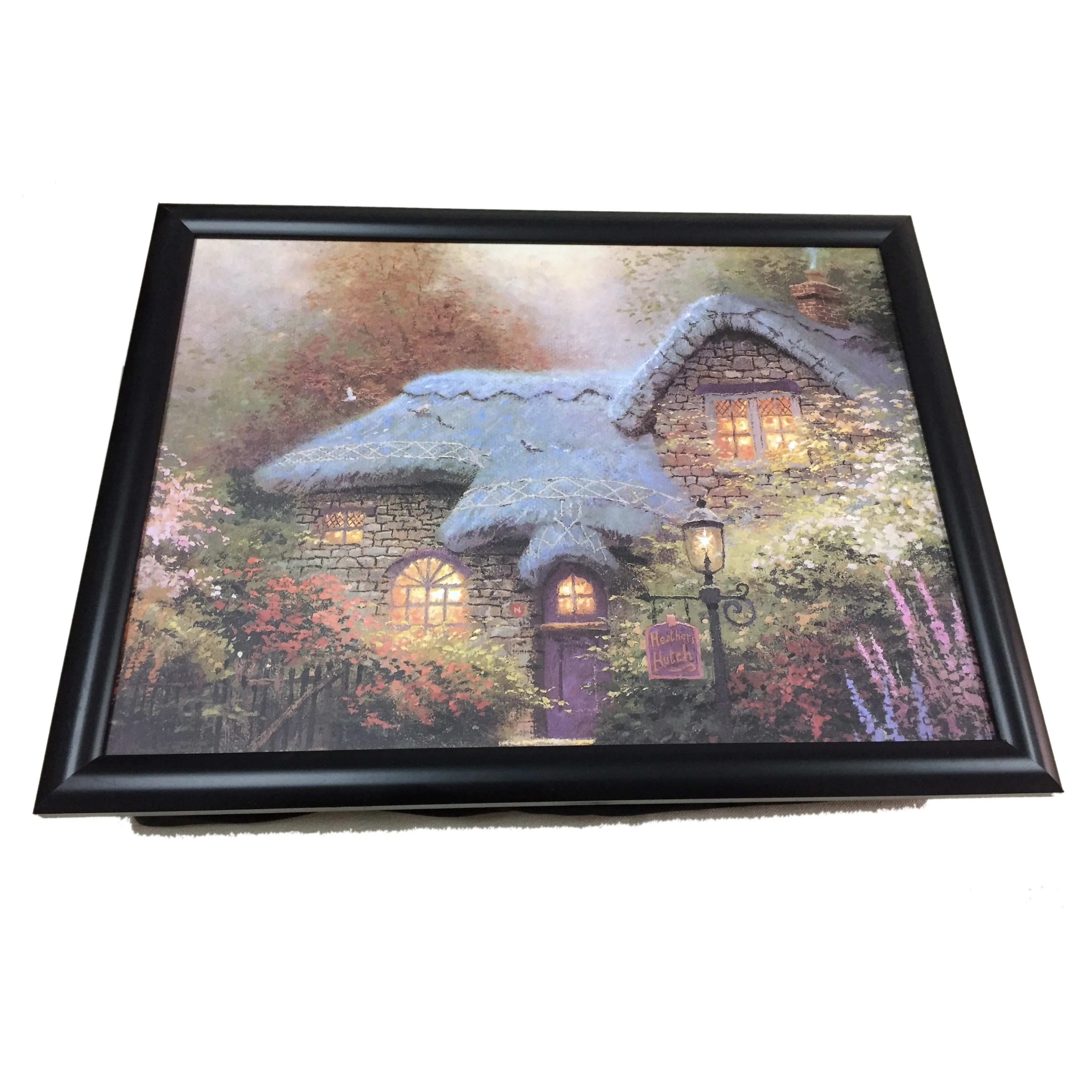 wood computer desk stand knee tray padded pillow tray plastic MDF wood lap tray lap desk with pad