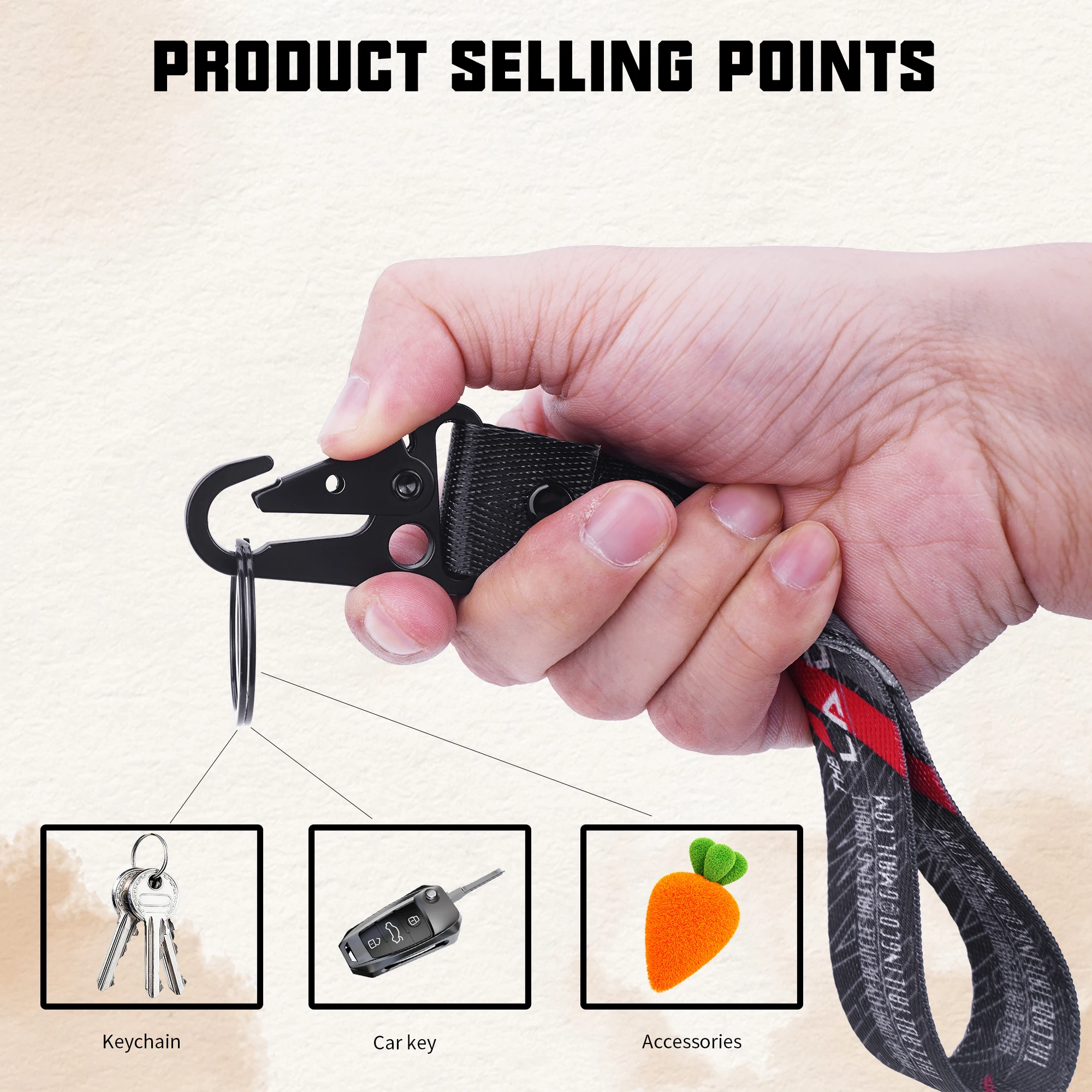 Sublimation Short Carabiner Lanyard Keychain Metal Key Ring Hook Strap Wrist Lanyard Custom Car Motorcycle Key Chain With Logo