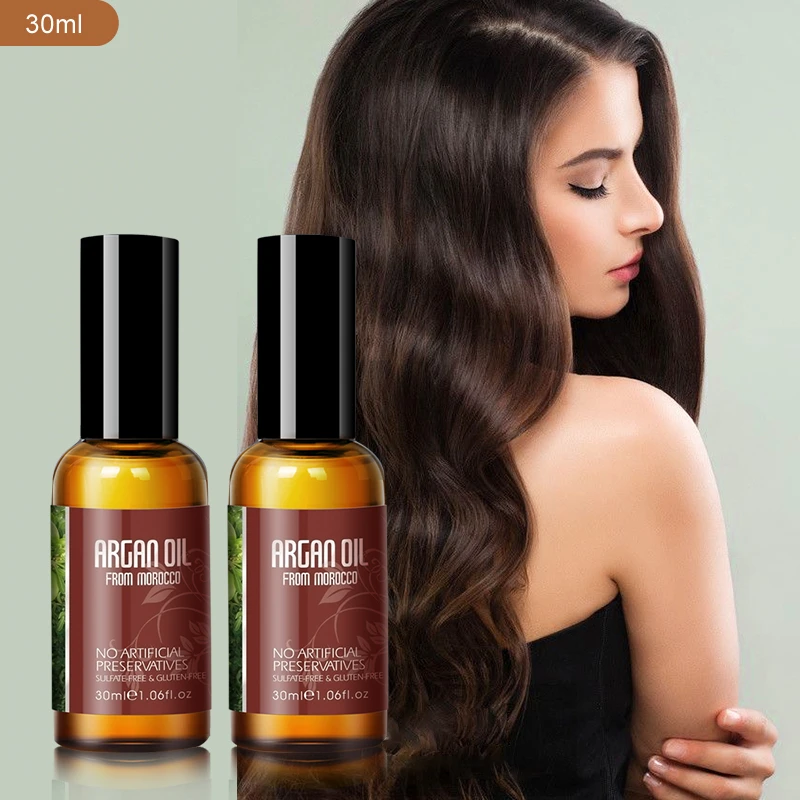 Private Label Shine Enhancer Hair Care Treatment Argan Oil Serum Hair Repairing Leave In Hair Oil