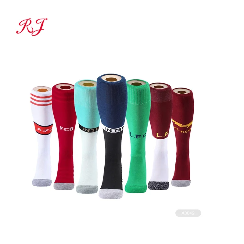 RJ-A0188 soccer socks 100 % polyester knee high football socks