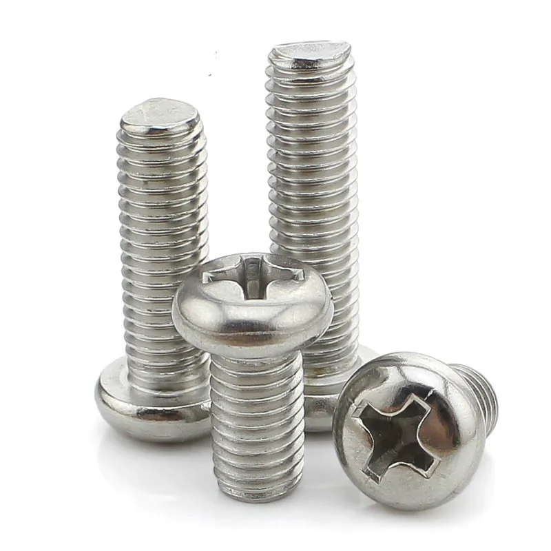 Cross Flat Head Screw Fastener High Quality Din 965  Black Plain Silver Blue Style Surface Finish Color ZINC