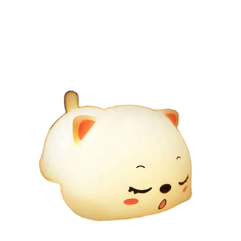 Wholesale rechargeable silicone led night light cat cute light lamp sea cat touch control usb bedroom decor For kids