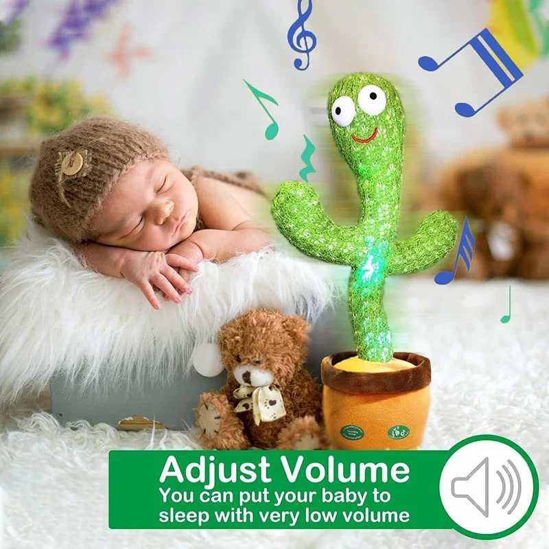 Battery Rechargeable Audio Recording Retelling Talking Novel Musical Toys Dancing Talking Cactus Baby Mimicking Toys