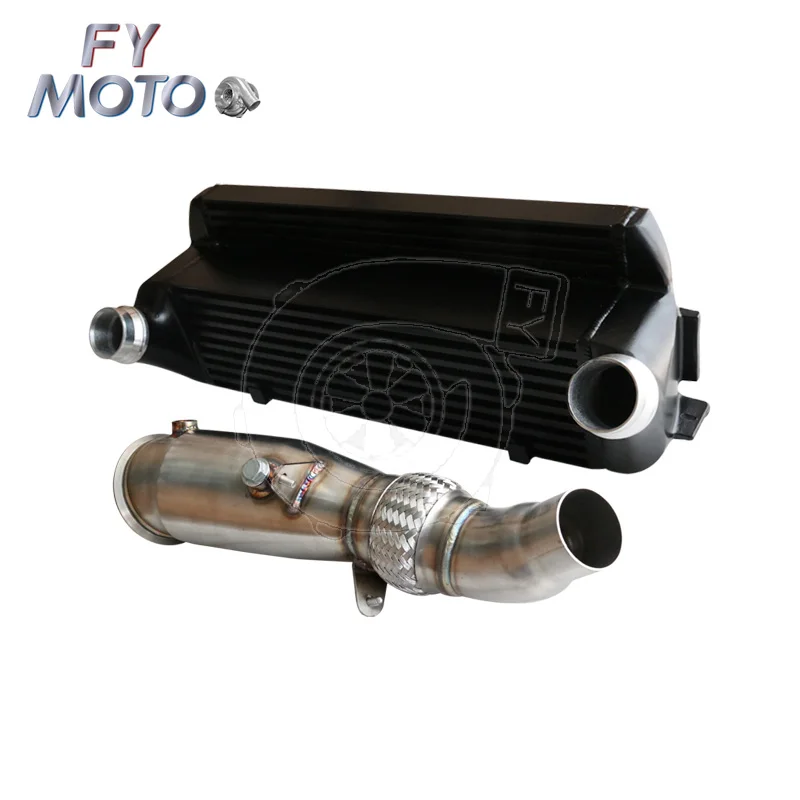 EVO1 Intercooler+Downpipe with 200 cell cat for BMW F20 F21 F22 F30 F31 F32 F33 F34 N20 N55 M135i M235i 335i 435i Z4 328i 2012+