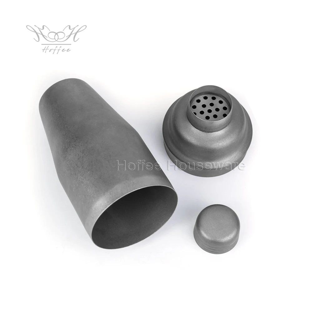 Vintage Finish 24oz 700ml Heavy Duty 3 Piece Cocktail Shaker Set Stainless Steel Strainer Metal Wine Mixer Bar Shaker