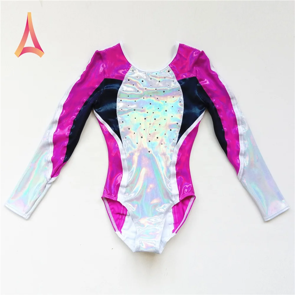 Chic Color-block Long Sleeve Gymnastics Leotards