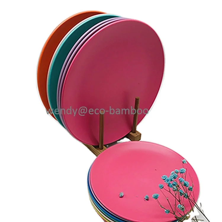 Lightweight Durable PP and RPET Plastic Dinner Plate Set of 6 Reusable Dinnerware for Home Use Dishwasher Safe