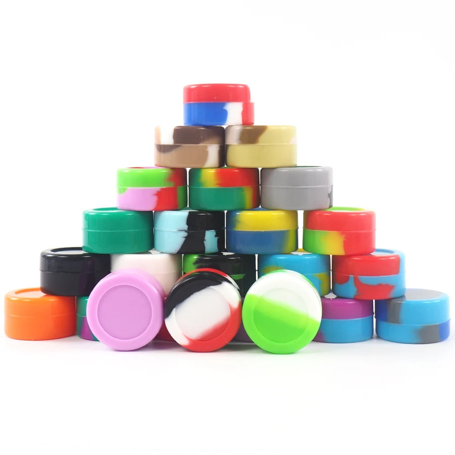 5ML Nonstick Silicone Container Custom Rubber Silicone Jar Travel Face Cream Liquid Containers