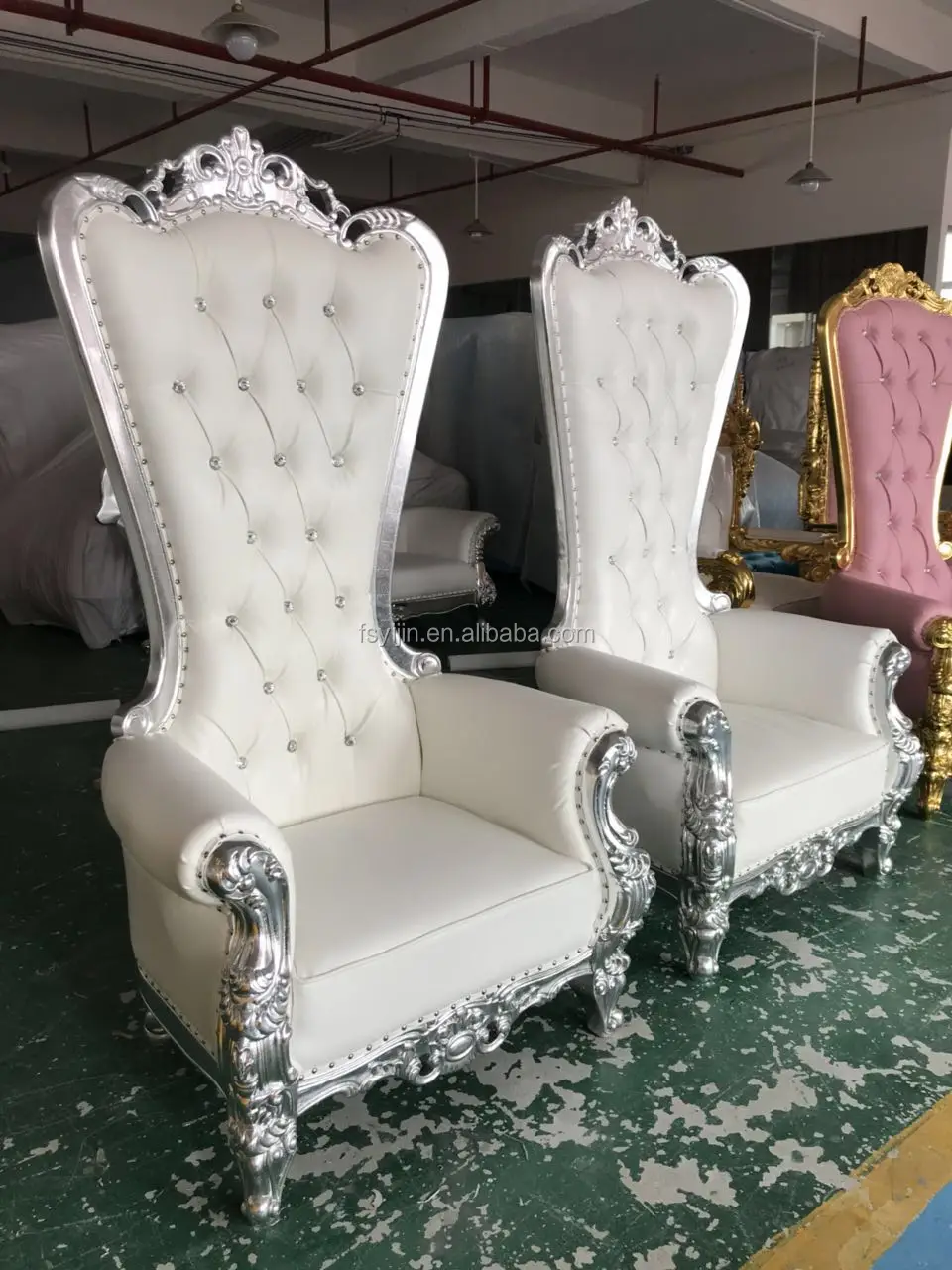 Wholesale High Back Elegant Luxury Royal King Throne Wedding Chairs