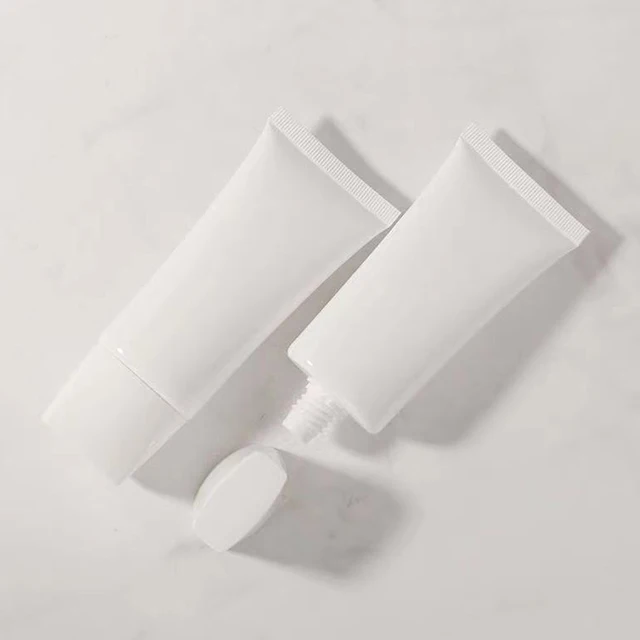 Hengjian 50g Empty White Makeup Soft Tube Cosmetic Foundation BB Cream Lotion Bottle Plastic Squeeze Tube In Stock