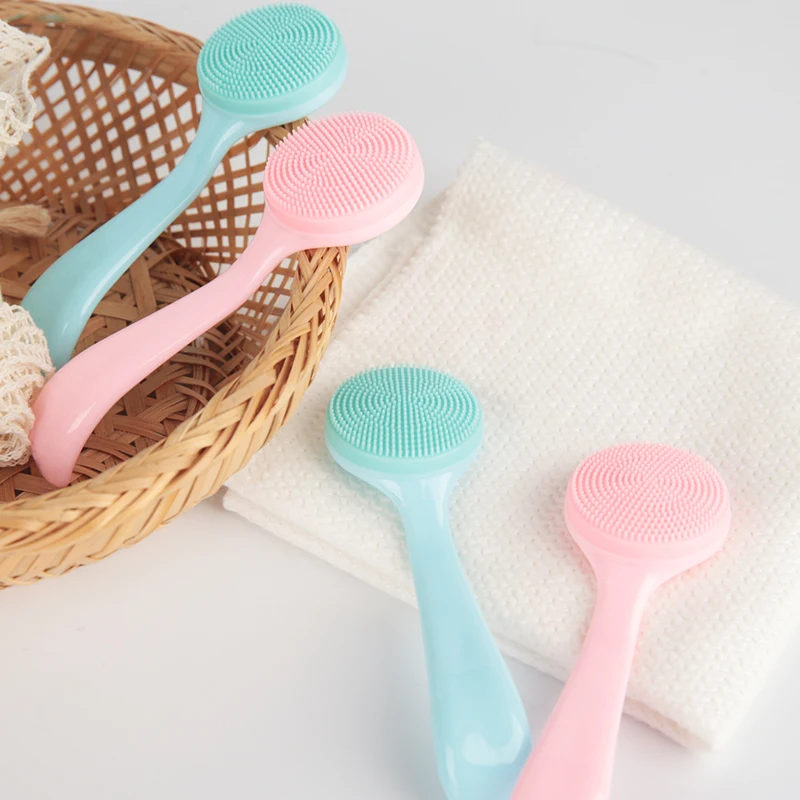 Handheld Massage Silicone Manual Facial Cleansing Brush Face Brushes for Cleansing and Exfoliating with plastic handle