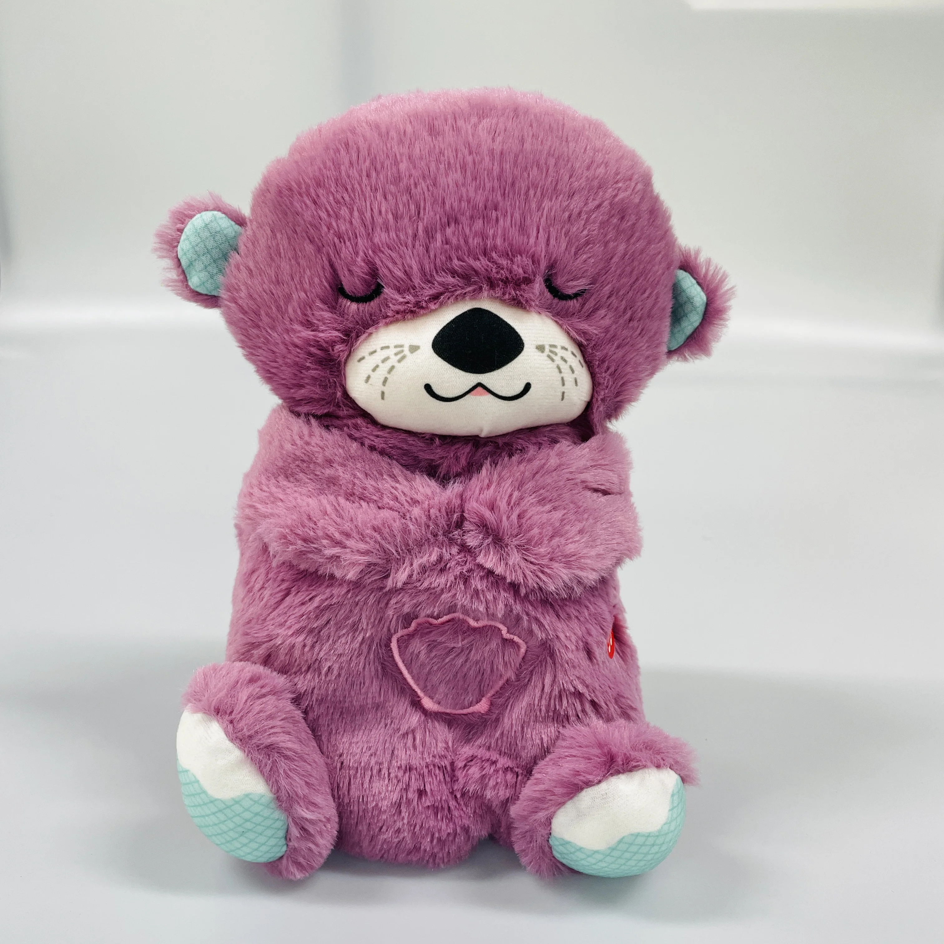 30cm Newborn Sensory Comfortable Soothing Deep Sleep and Playmate Otter Dolls time Breathing Otter With Light And Music