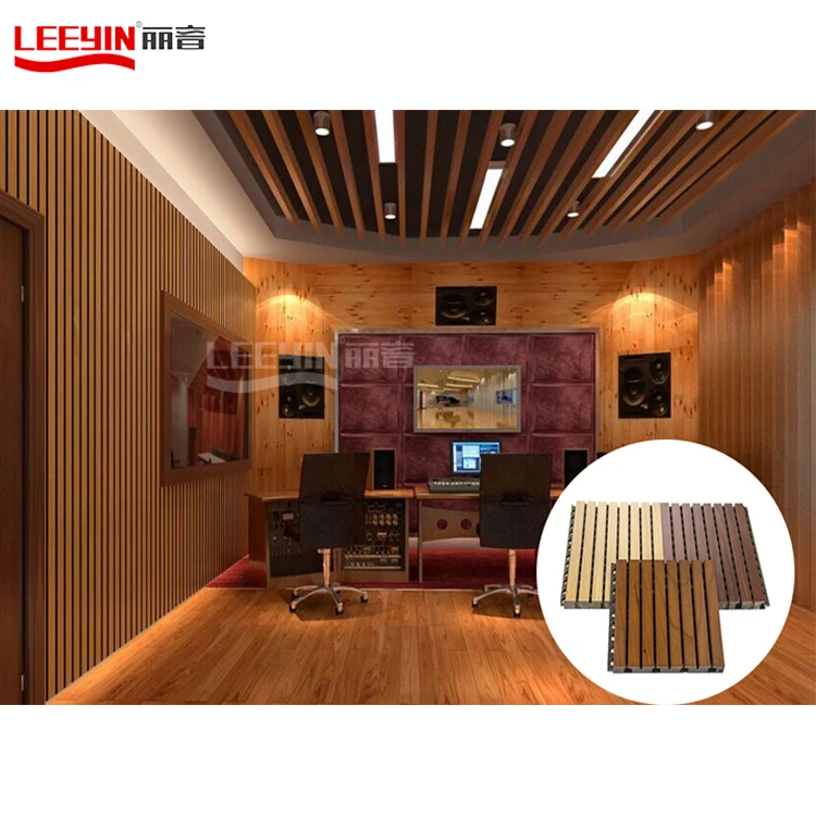Sound-absorbing Panel Wooden Wall Panel Studio Equipment Grooved Wooden Acoustic Panels