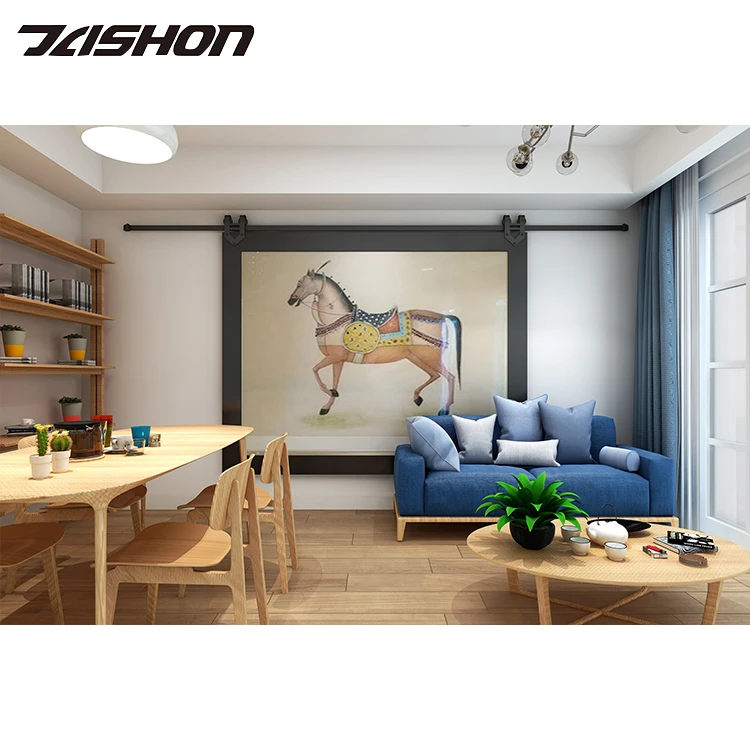 Hotel Home Office Door Wholesale  Grade 6/6.6 FT Long Rail Soft Close Sliding Barn Door Hardware Durable for Garage Use