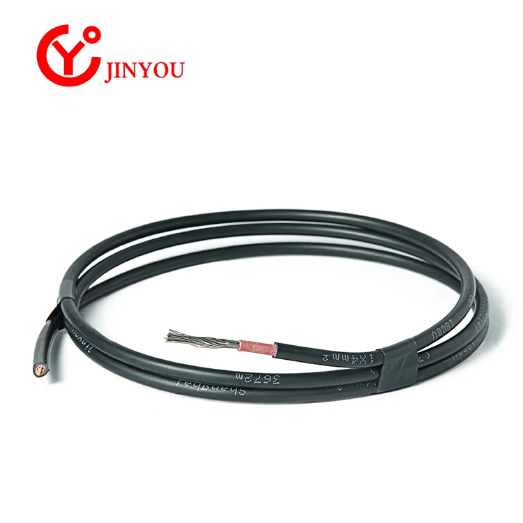 Jinyou Customized 1*4mm Solar Cable Panel Inverter Battery Solar Wire Cable PVC Tinned Copper Insulated Stranded Conductor Solid