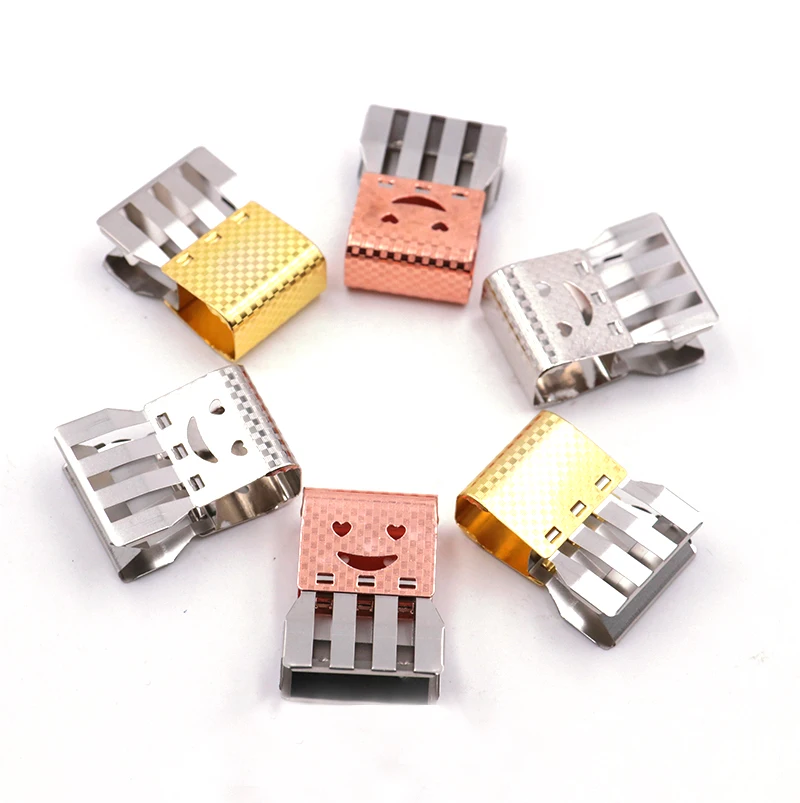 rose gold stationery metal binder clip metal rectangle  clips office use document paper binder clips