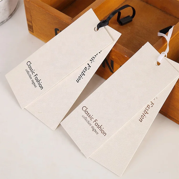 Personalized customization soy ink printed logo hangtags brand price paper label tags with string for underwear clothing