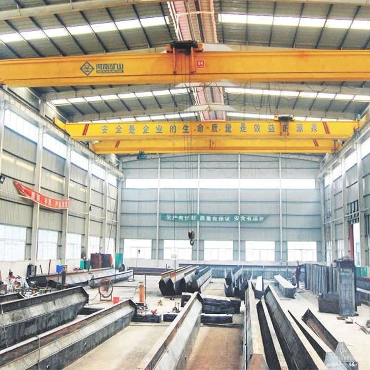 Automated indoor warehouse workstation 15ton single beam overhead  trolley crane