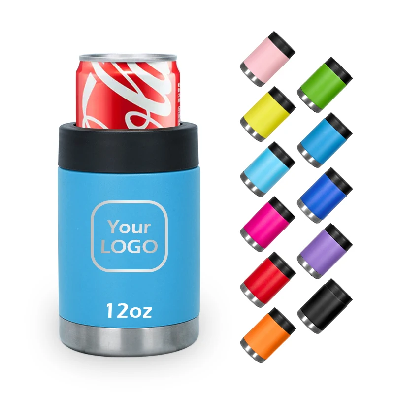 Custom Logo 12oz 14oz US Australia Promotional Metal Insulated Stainless Steel Soda Beer Can Stubby Holder Cooler