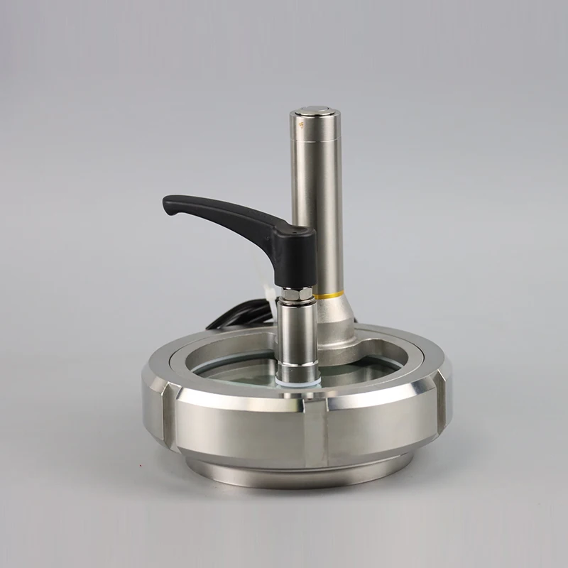 Food Grade Stainless Steel SS304 SS316L Frame Union-type Sight Glass With Light And Wiper