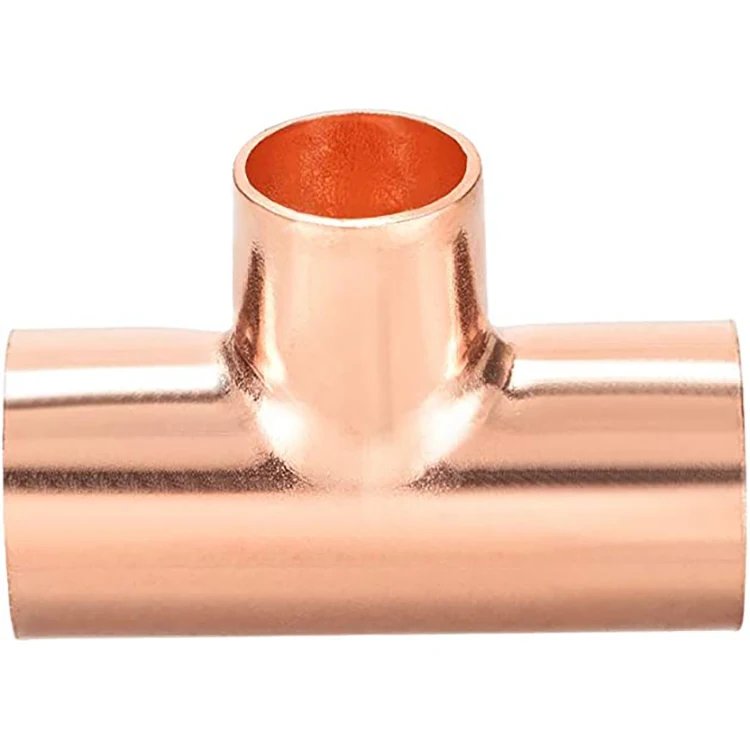 3/4X1/2x3/4 Copper Reducing Tee for Refrigeration HVAC System Copper Pipe Fitting