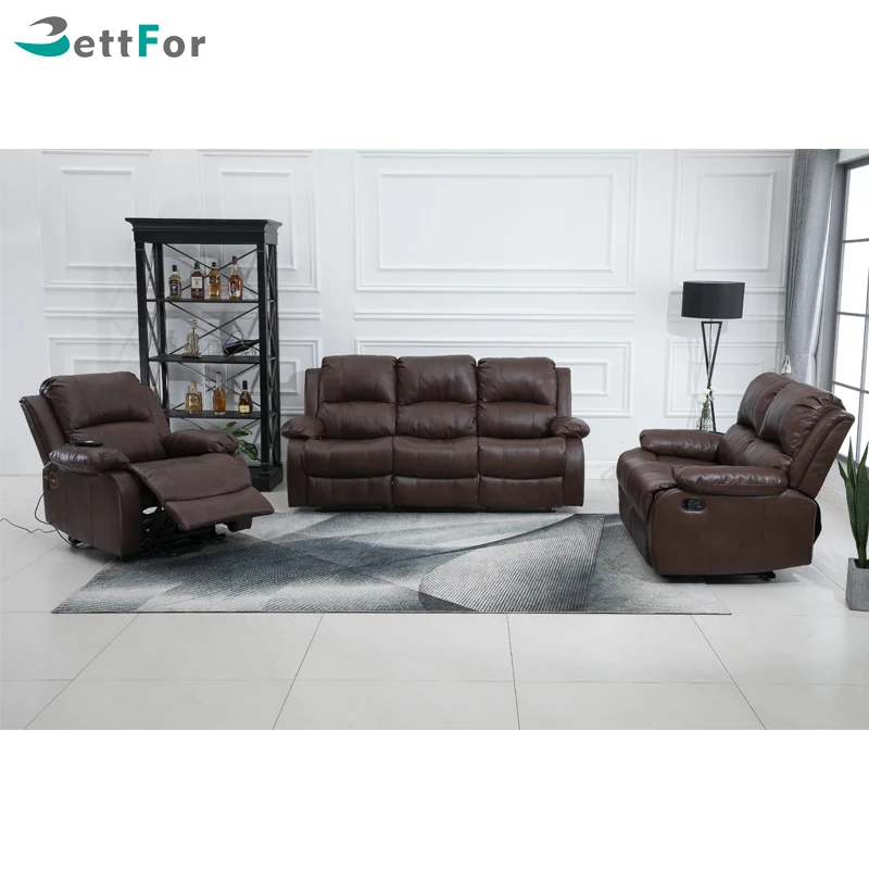 
Hot-selling living room leather recliner sofa set modern 
