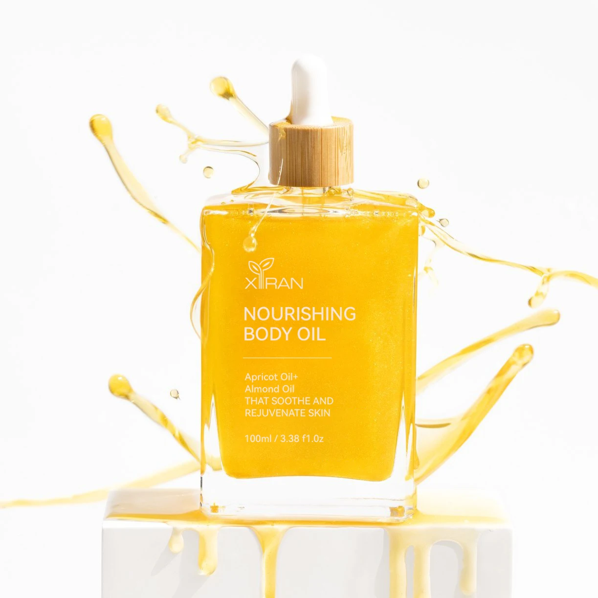 Custom Organic Apricot + Almond Oil Skin Firming Nourishing Moisturizing Body Oil For Skin Glow Long Lasting Body Massage Oil