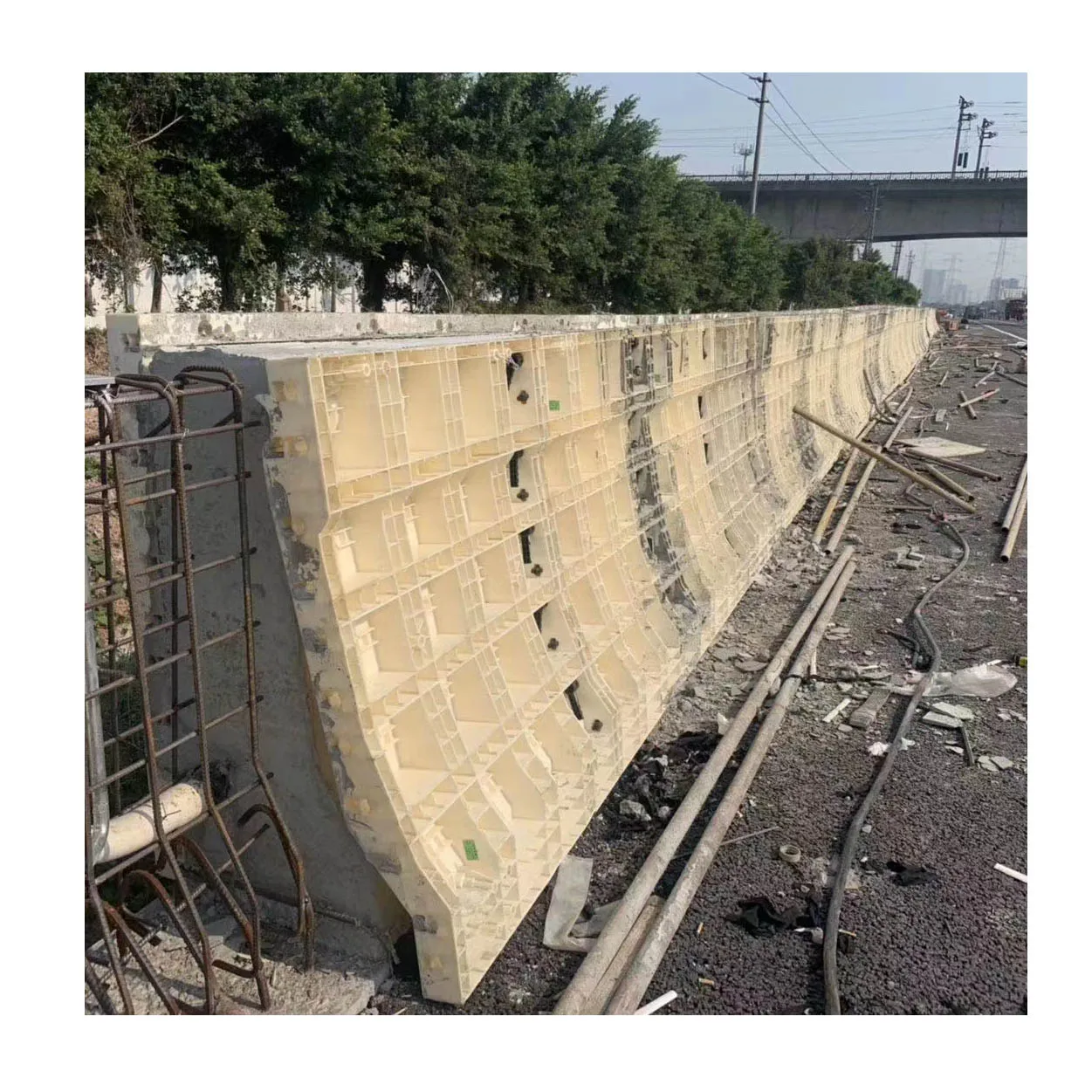 HFSY Custom Plastic Anti-impact Wall Concrete Mold Road Foundation and Guardrails of Bridge Mould Panel Formwork