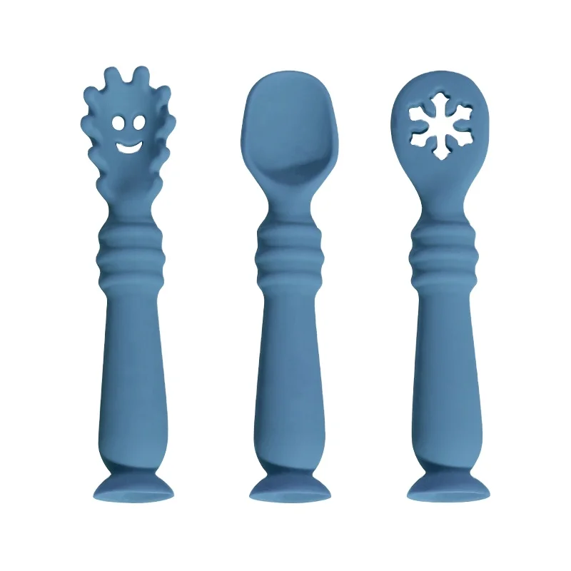 Baby Spoon Set BPA Free Kids First Stage Spoon Set Silicone Feeding Utensils