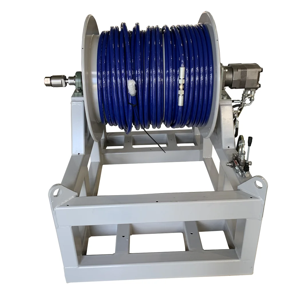 Super High Pressure Hydraulic and Air Pneumatic Press Water Hose Reel with Wheels for Car Food Equipment Street Washing