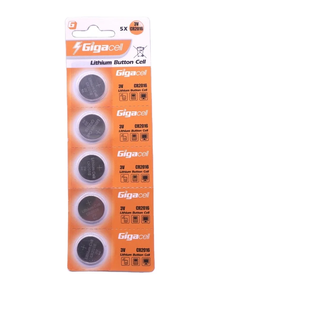 CR2016  Button Battery 3V Button lithium battery Car remote control battery  5PCS/Blister Pack