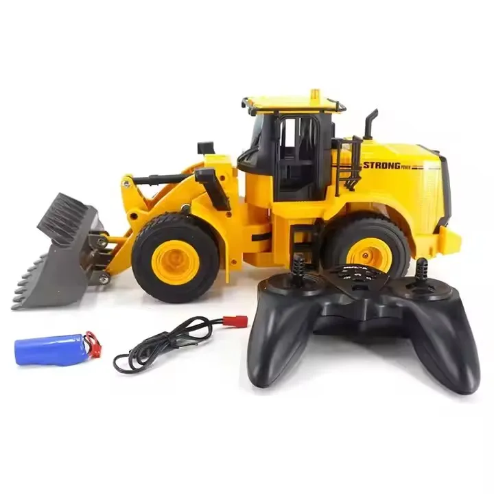 Huina 1552  1/16 Scale 11 channels  Semi-Alloy Remote Control Loader  Metal Construction Bulldozer Vehicle Truck Model Toy