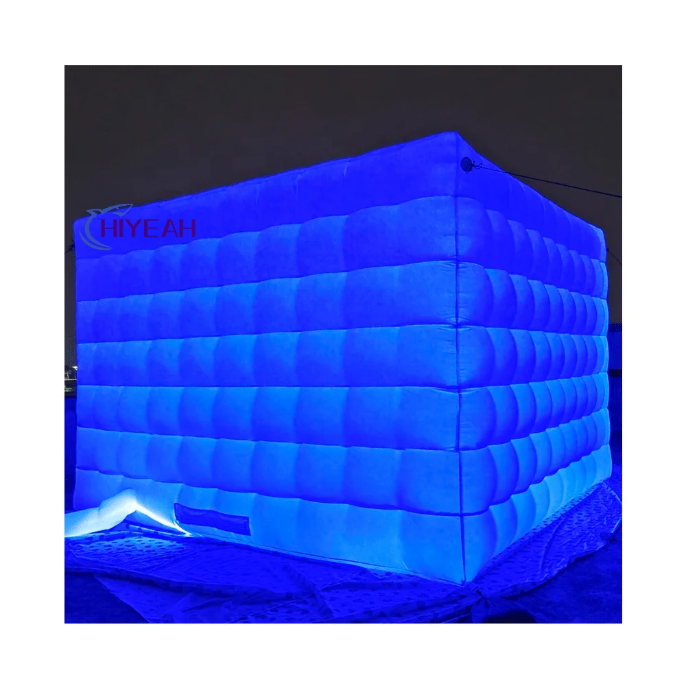 Black 360 Photo Booth Enclosure Inflatable Photobooth With Led Light Commercial
