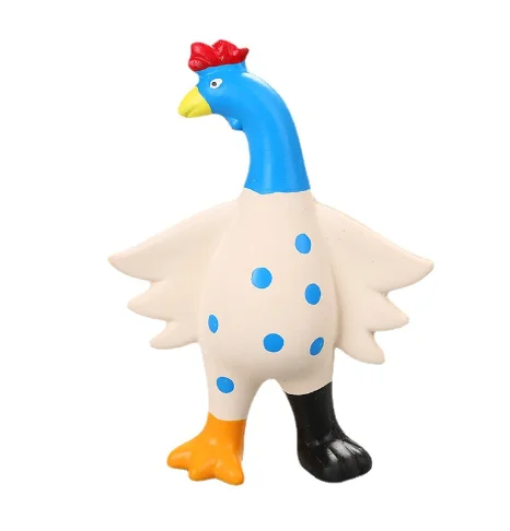 Dog Toys Latex Screaming Chicken Funny Shaped Pet Chew Toys with Pink and Blue Colors