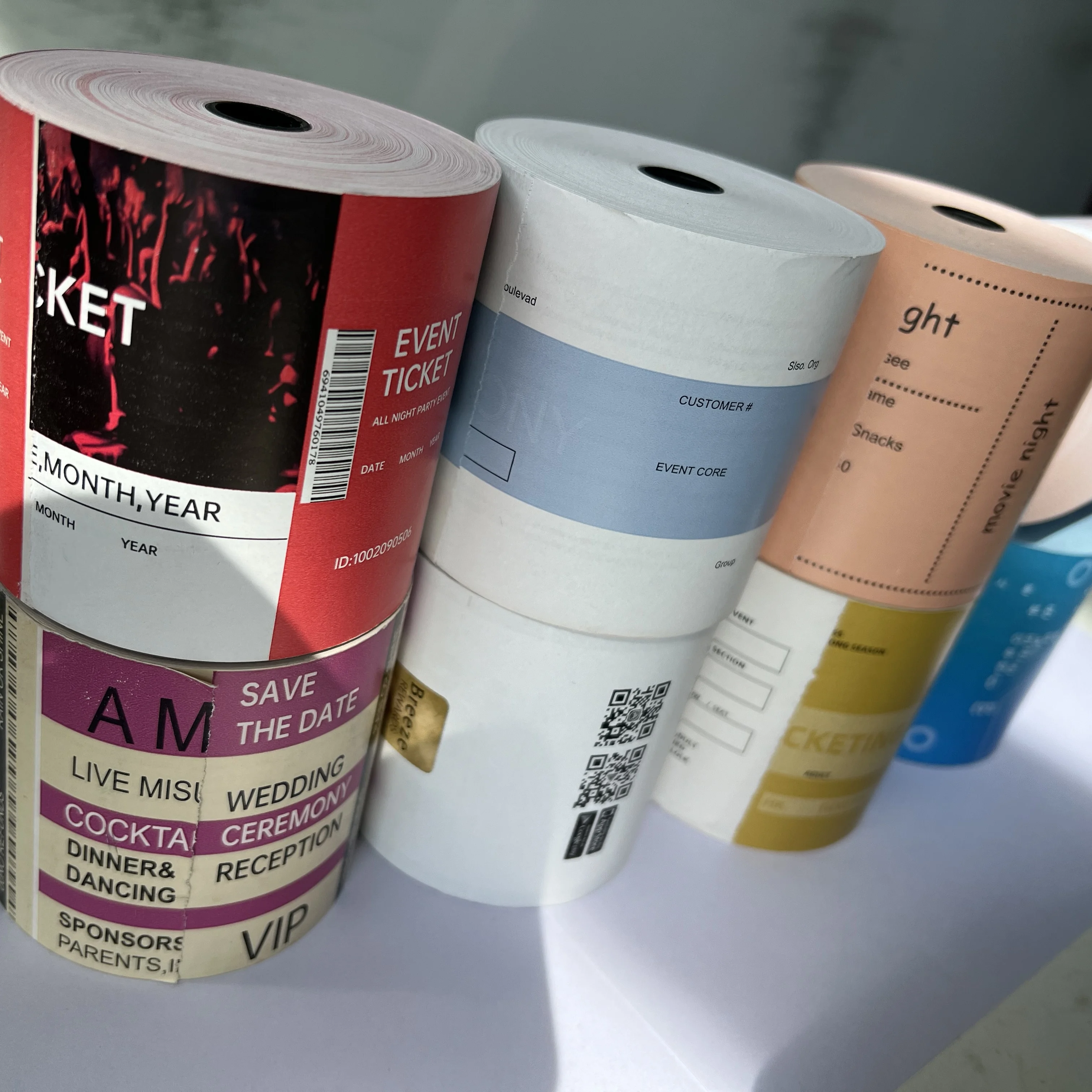 Customized printing paper security cinema ticket event concert movie tickets