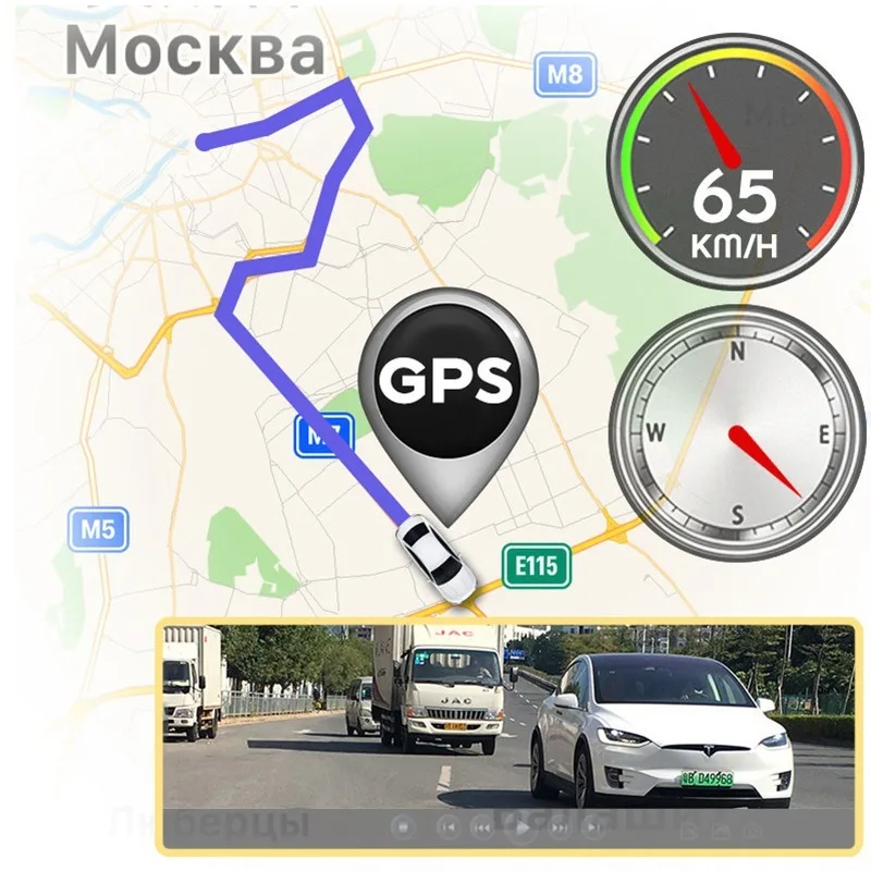 Зеркало заднего вида с двойным сенсорным экраном 12 дюймов