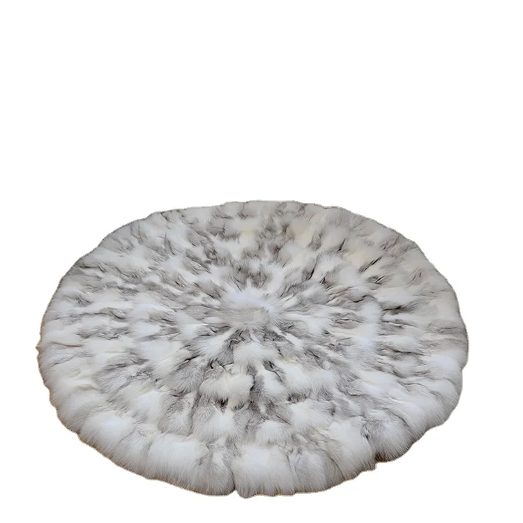 2018 New Wholesale natural color genuine Fox Head Skin Fur Carpet, rug, blanket with Factory Price