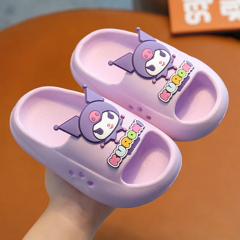 Lovely Sanrio Cinnamoroll Anime Kitty Platform Slippers Girls Non-Slip Comfortable Sandals Home Outdoor Beach Use Kawaii Design