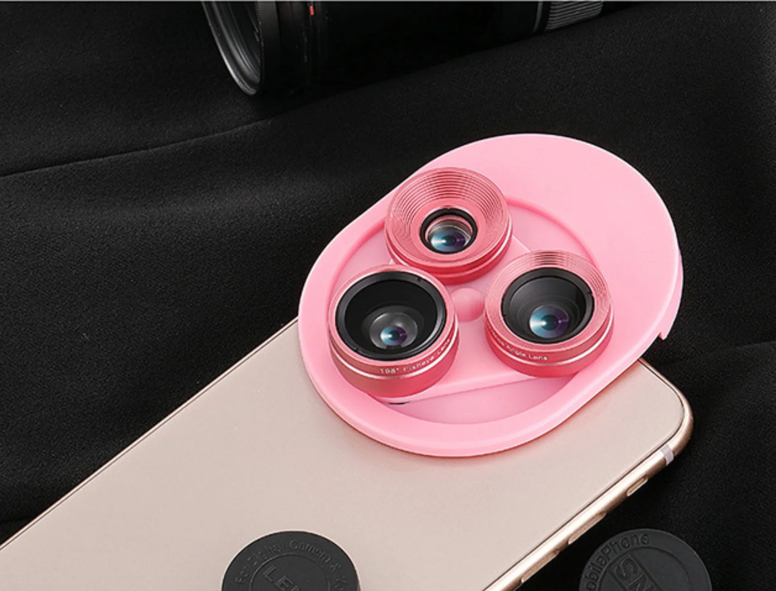
The latest Wide-angle Fisheye Integral Turntable Mobile Phone Lens Mobile Phone External Camera Trinity Lens 