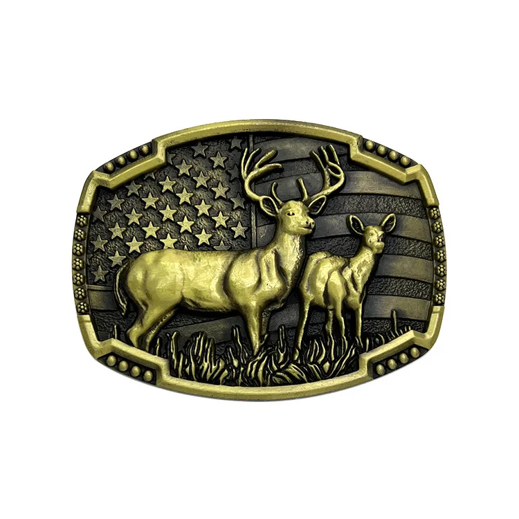 Manufacturer Wholesale Luxury Custom Logo Metal Brass Stainless Steel Zinc Alloy Western Cowboy Belt Buckles For Men