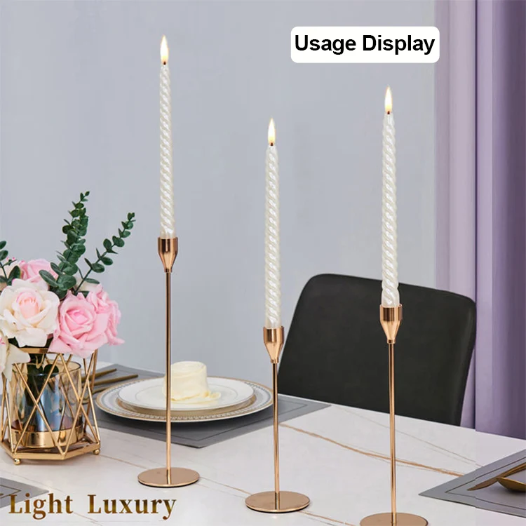 Wedding Decor Flameless Dinner White Taper Candles Bulk Wave Spiral Pillar Taper Candle