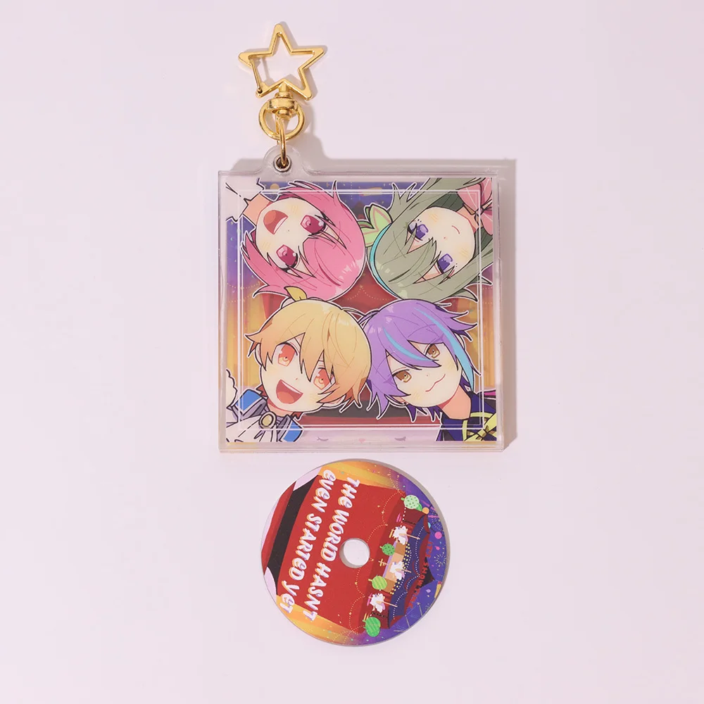 Daqido Custom Acrylic Cd Keychain Glitter Epoxy Cd Charm Holo Pendant