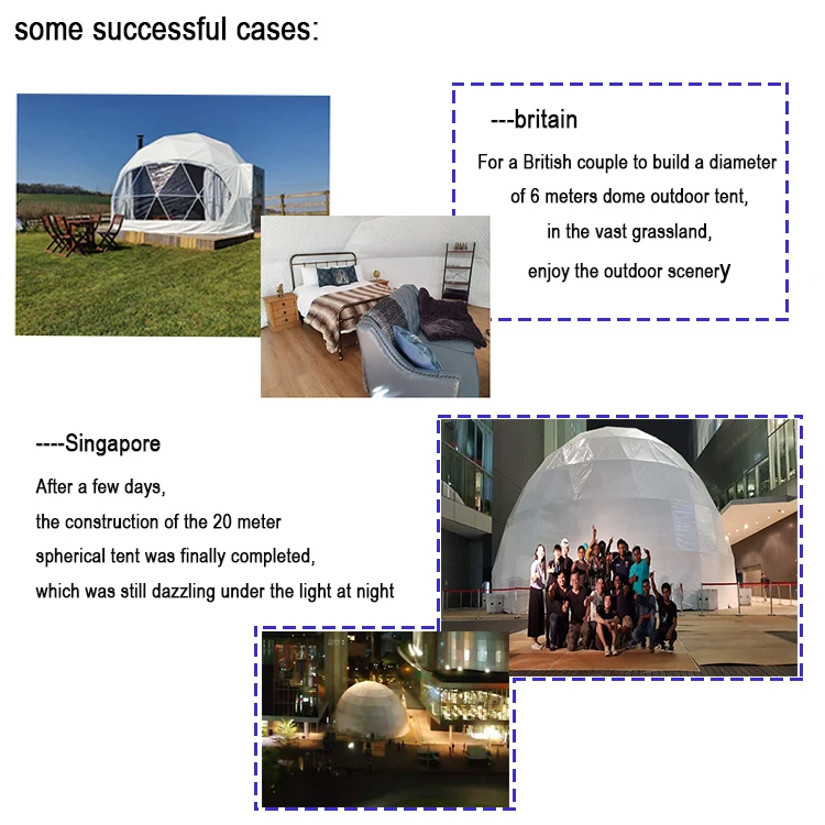 Waterproof Transparent Geodesic Hard Shell 7M White Pvc Igloo Round Bubble Resort Hotel Clear Luxury Dome Glamping Tent