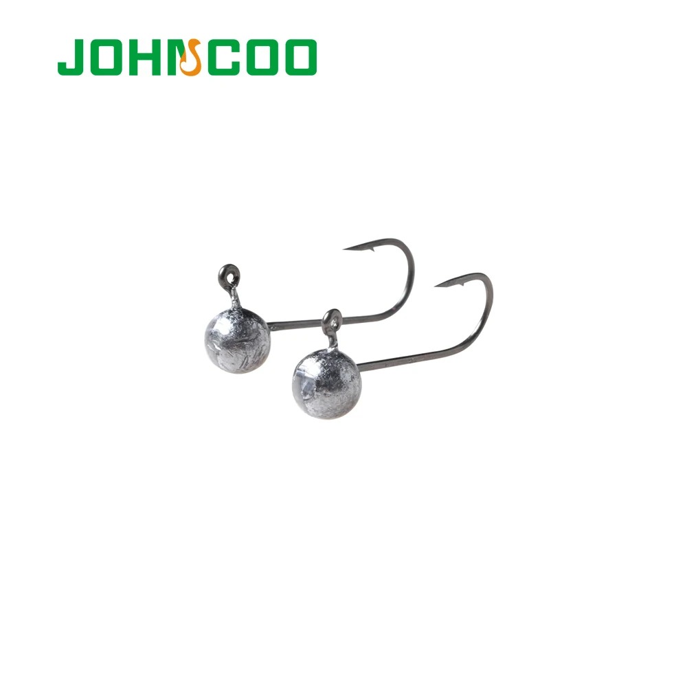 JOHNCOO 1g/1.5g/2g/3g/5g/7g  Soft Worm Fishing Hook 10pcs Jig Head Hook Barbed Single Fishhook Lead Head Hook