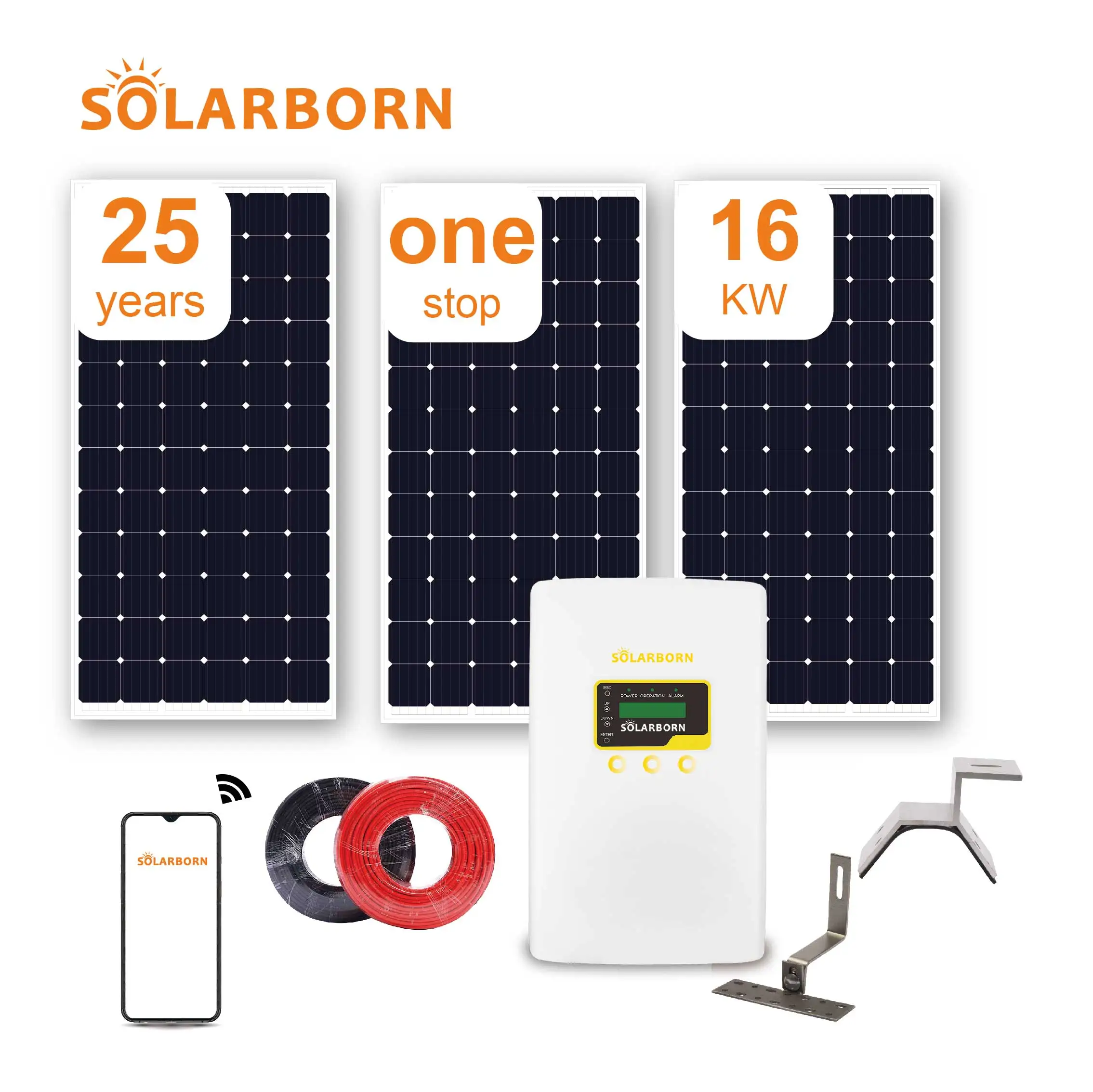 
Solarborn Air conditioner 16KW panel inverter mounting power solar energy system home 