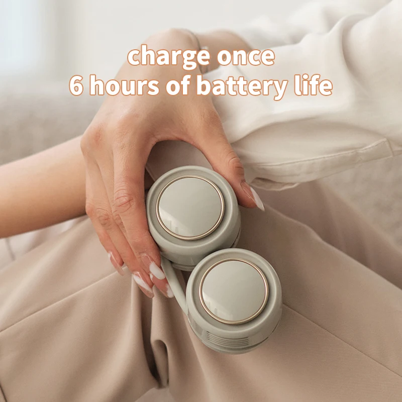 Wearable Hanging Neck Fan Small Fan Foldable Blower Mini Handheld Silent Lazy Sports Portable Leafless Fan
