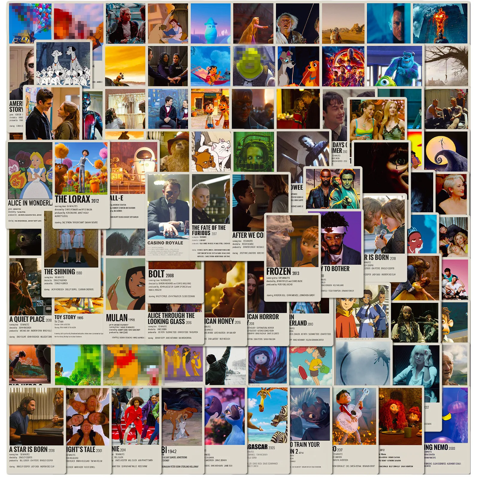 100PCS Waterproof Random Cartoon Mixed Classic Anime Miyazaki Hayao USA Movies Poster