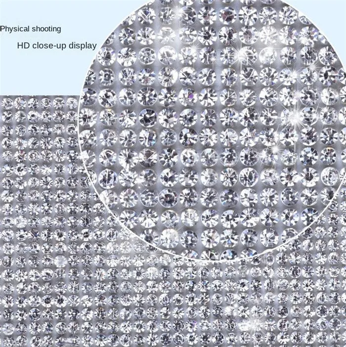 Bling Auto Household Decoration Rhinestones Scratch-resistant Car Accessories coverage Crystal Diamond DIY Adhesive Tape Sticker